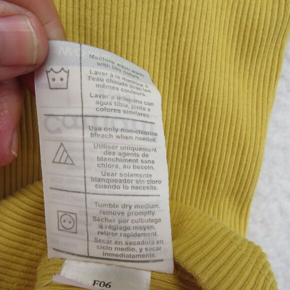 Carhartt‎ Shirt Womens Size Small Yellow Ribbed Long Sleeve Henley Gorpcore - Picture 7 of 11